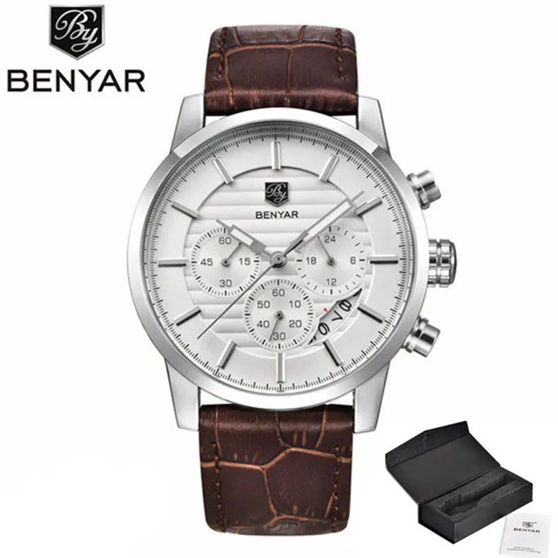 Silver white_Top Brand Luxury Stainless Steel Watch Men Business Casual Quartz Watch Military Wristw