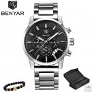 5104-G black_Business Chronograph Sport All steel Men Watches Top Brand Luxury Military Quartz Male 