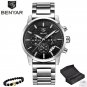 5104-G black_Business Chronograph Sport All steel Men Watches Top Brand Luxury Military Quartz Male 