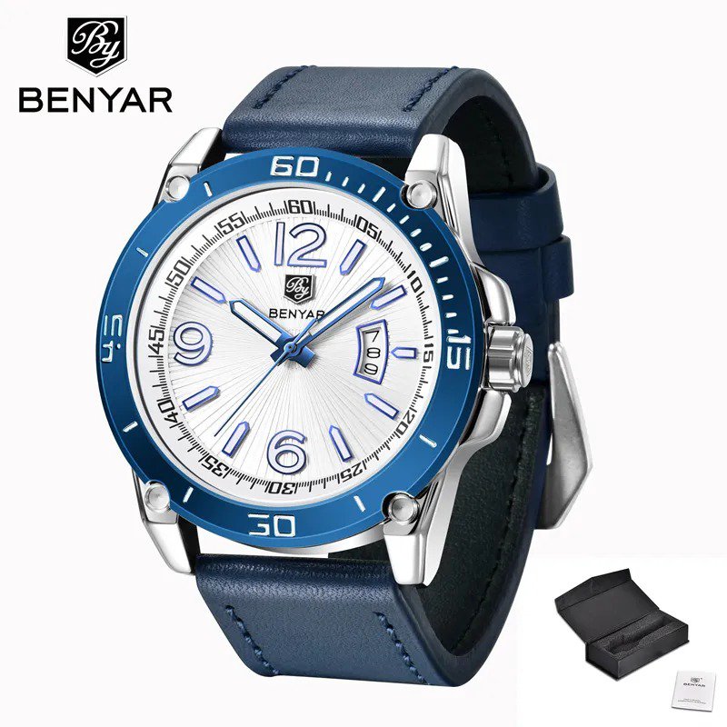 Blue White_Quartz Watches Mens Top Brand Luxury Luminous Fashion Watch Men Waterproof Military Wrist