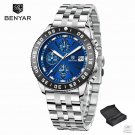 Silver Blue_Mens Watches 2023 Top Brand Luxury Quartz Chronograph Watch For Men Sports Waterproof Mi