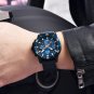 Black_Mens Watches Top Brand Luxury Quartz Watch For Men Sports Chronograph Waterproof Leather Lumin