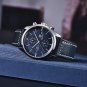 Silver Black_2023  Men's Watches Top Brand Luxury Chronograph quartz Watch for Men Leather Leather W