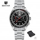 Silver Black_Moon Watch For Men Dial Analog Chronograph Waterproof Analog Quartz Mens Watches Automa