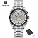 Silver Gray_Moon Watch For Men Dial Analog Chronograph Waterproof Analog Quartz Mens Watches Automat