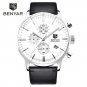 Black_2022 Luxury Men Watch Waterproof Genuine Leather Fashion Casual Quartz Wristwatch Man's Busine
