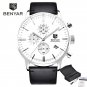 Silver_2022 Luxury Men Watch Waterproof Genuine Leather Fashion Casual Quartz Wristwatch Man's Busin