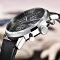 Silver_2022 Luxury Men Watch Waterproof Genuine Leather Fashion Casual Quartz Wristwatch Man's Busin