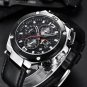 Blue_Watch Men Quartz Chronograph Military Mens Watches Top Brand Luxury Clock Men Watch Leather Str