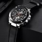 Blue_Watch Men Quartz Chronograph Military Mens Watches Top Brand Luxury Clock Men Watch Leather Str