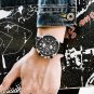 Gold_Watch Men Quartz Chronograph Military Mens Watches Top Brand Luxury Clock Men Watch Leather Str