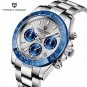Blue_Men's Watches For Men Sport Quartz Wristwatch Stainless Steel Waterproof Fashion Watch Luxury C