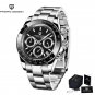 Silver Black_Top Brand Luxury Sports Watch For Men Quartz Watches Mens 2023 Chronograph Stainless St