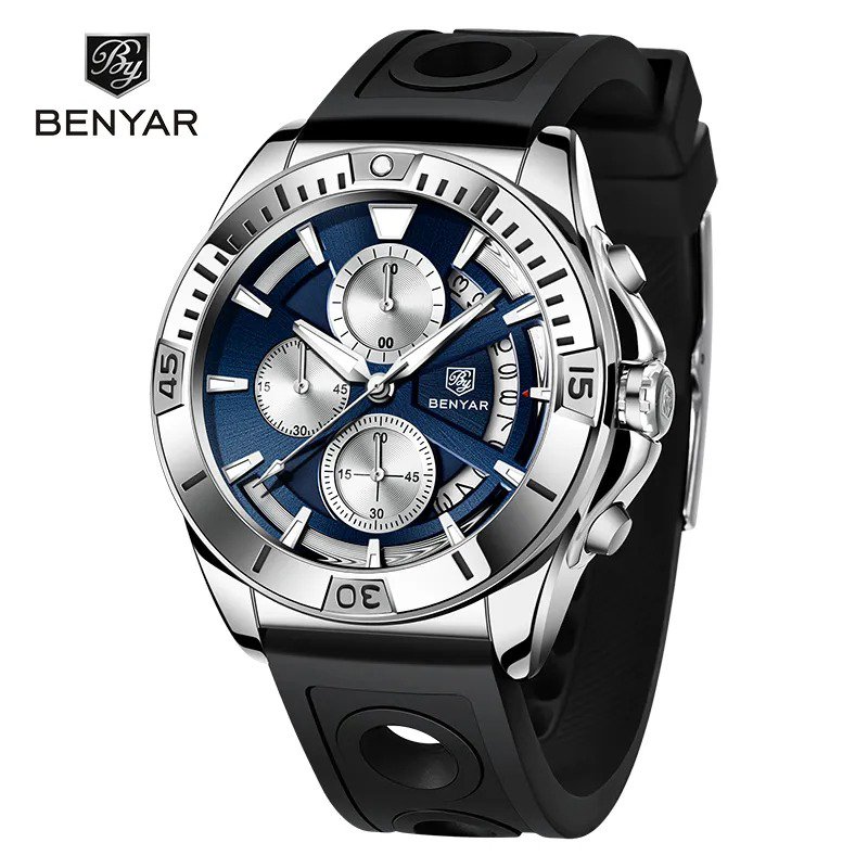 Blue_Quartz Watch For Men Top Brand Luxury Men's Watches Chronograph Casual Military Waterproof Spor