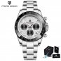 Silver White M_2023    Top Brand Mens Watches Sports VK63 Quartz Chronograph Watch For Men Sapphire 