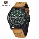Black Green_Top Brand Luxury Mens Watches Sports Quartz Chronograph Watch For Men Multifunctional Mi