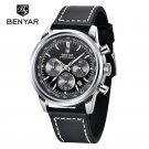 Silver Black_Top Brand Luxury Mens Watches Sports Quartz Chronograph Watch For Men Multifunctional M