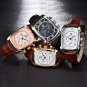 Gold white_Mens Watches Top Luxury Brand Chronograph Leather Quartz Watch Men Military Sport Luminou