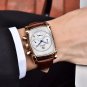 Gold white_Mens Watches Top Luxury Brand Chronograph Leather Quartz Watch Men Military Sport Luminou