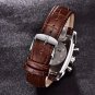 Gold white_Mens Watches Top Luxury Brand Chronograph Leather Quartz Watch Men Military Sport Luminou