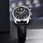 Black_Men's Watches Top Brand Luxury Business Chronograph Quartz Watch Men Luminous Leather Waterpro