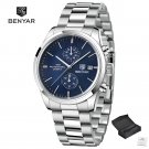 Blue_2023  Mens Watches Top Brand Luxury Quartz Sports Watch Men Chronograph Stainless Steel Waterpr