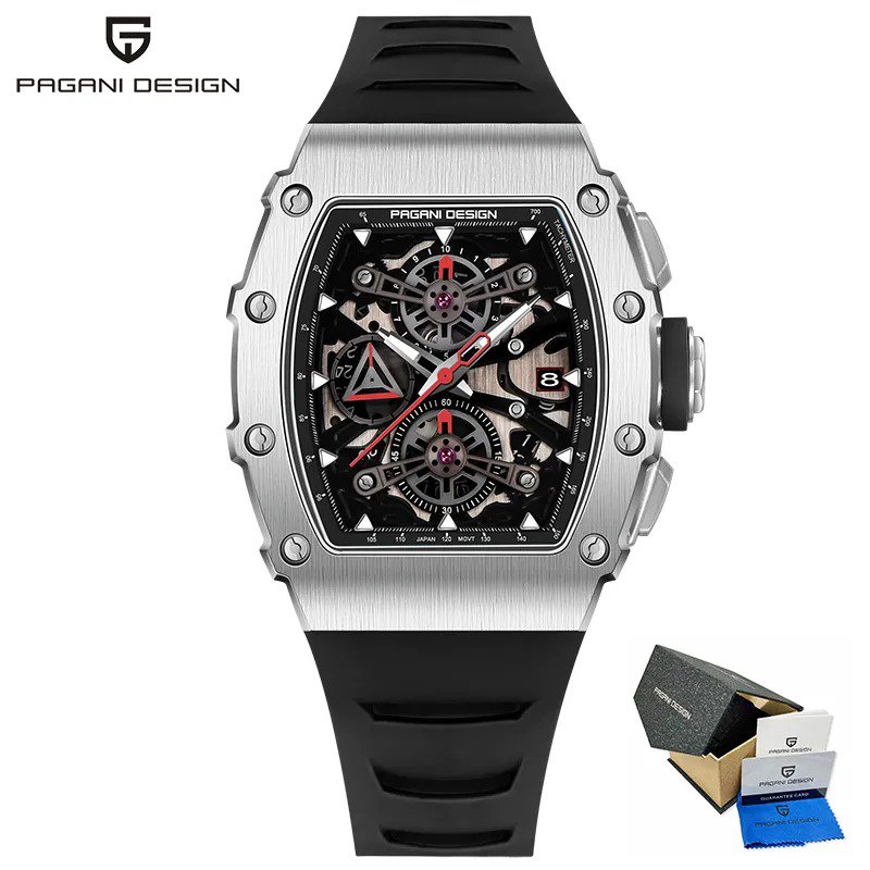 Silver Black_2023    Top Brand Luxury Men's Watches Chronograph Quartz Watch For Men Sports Waterpro