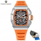 Silver Orange_2023    Top Brand Luxury Men's Watches Chronograph Quartz Watch For Men Sports Waterpr