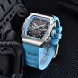 Silver Orange_2023 Top Brand Luxury Men's Watches Chronograph Quartz Watch For Men Sports Waterpr