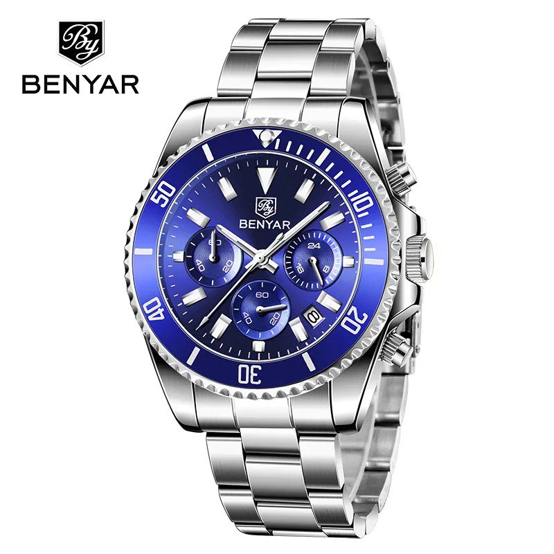 Blue_Mens Wathes Top Brand Luxury Quartz Watch For Men Chronowatches Waterproof Sports Military Lumi