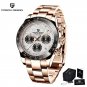 Gold Gray_2023  Mens Watches Quartz Watch For Men Chronograph Top Brand Luxury Sapphire Mirror Sport