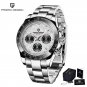 Silver Gray_2023  Mens Watches Quartz Watch For Men Chronograph Top Brand Luxury Sapphire Mirror Spo