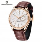 Gold White_2023 Men Quartz Wristwatches Top Brand Luxury Watch For Men VH65 Sports Automatic Leather