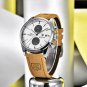 Gold Black_Men Quartz Wristwatches Luxury Brand Chronograph Leather Sports Watch For Men Military 10