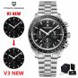V3 Black_Men's Watches 2023 Top Brand Quartz Chronograph Automatic Watch For Men Sport Stainless Ste