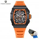Black Orange_2023    Top Brand Luxury Mens Quartz Watches Multifunctional Chronograph Watch For Men 