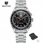 Silver Black_Moon Men's Watches 2023 Top Brand Luxury Analog Quartz Watch For Men Sports Chronograph