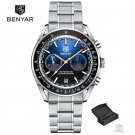 Silver Blue_Moon Men's Watches 2023 Top Brand Luxury Analog Quartz Watch For Men Sports Chronograph 