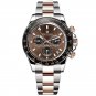 Coffee_Mens Watches Top Luxury Sports Quartz Watch For Men Stainless Steel 100M Waterproof Chronogra