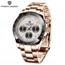 Gold Gray_Mens Watches Top Luxury Sports Quartz Watch For Men Stainless Steel 100M Waterproof Chrono
