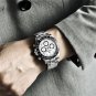 Gold White_Mens Watches Top Luxury Sports Quartz Watch For Men Stainless Steel 100M Waterproof Chron