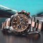 Sky Blue_Mens Watches Top Luxury Sports Quartz Watch For Men Stainless Steel 100M Waterproof Chronog