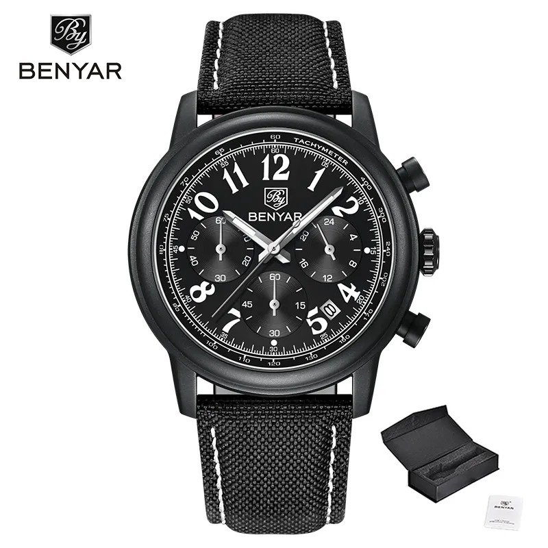 Black_2023  Watch For Men Quartz Watches Mens Top Brand Luxury Chronograph Multifunctional Luminous 