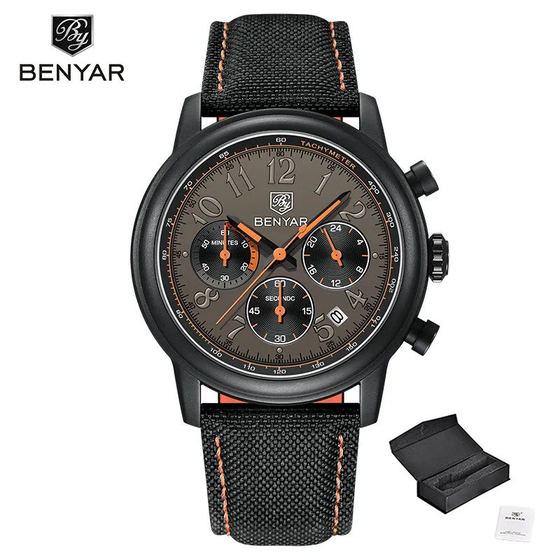 Black Brown_2023  Watch For Men Quartz Watches Mens Top Brand Luxury Chronograph Multifunctional Lum