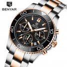 Gold Black_2023  Mens Watches Top Brand Luxury Quartz Chronograph Wristwatches Sports VD53 Sapphire 
