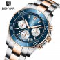 Gold Blue_2023  Mens Watches Top Brand Luxury Quartz Chronograph Wristwatches Sports VD53 Sapphire M