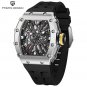 Black_Mens Watches VH65 Top Luxury Hollow Quartz Wrist Watch For Men Sports Sapphire Mirror Waterpro