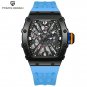 Black_Mens Watches VH65 Top Luxury Hollow Quartz Wrist Watch For Men Sports Sapphire Mirror Waterpro