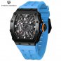 Black Blue_Mens Watches VH65 Top Luxury Hollow Quartz Wrist Watch For Men Sports Sapphire Mirror Wat