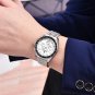 Blue_40MM Moon Mens Watches Luxury Quartz Automatic Watch For Men Chronograph 10Bar Waterproof Sport